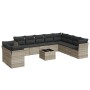 Set de sofás de jardín 11 pzas y cojines ratán sintético gris de , Conjuntos de jardín - Ref: Foro24-3249711, Precio: 821,55 ...