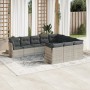 Set sofás jardín 10 pzas con cojines ratán sintético gris claro de , Conjuntos de jardín - Ref: Foro24-3250061, Precio: 695,5...