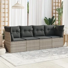 Set de sofás de jardín 4 pzas y cojines ratán sintético gris de , Conjuntos de jardín - Ref: Foro24-3217232, Precio: 275,94 €...