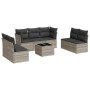 Set de sofás de jardín 8 pzas y cojines ratán sintético gris de , Conjuntos de jardín - Ref: Foro24-3249261, Precio: 506,60 €...