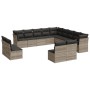 Set sofás de jardín con cojines 13 piezas ratán sintético gris de , Conjuntos de jardín - Ref: Foro24-3250331, Precio: 911,60...