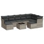 Set sofás jardín 10 pzas con cojines ratán sintético gris claro de , Conjuntos de jardín - Ref: Foro24-3250421, Precio: 641,4...