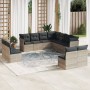 Set de sofás de jardín 11 pzas y cojines ratán sintético gris de , Conjuntos de jardín - Ref: Foro24-3249661, Precio: 737,74 ...