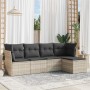Set de sofás jardín y cojines 5 pzas ratán sintético gris claro de , Conjuntos de jardín - Ref: Foro24-3217562, Precio: 312,6...