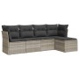 Set de sofás jardín y cojines 5 pzas ratán sintético gris claro de , Conjuntos de jardín - Ref: Foro24-3217562, Precio: 312,6...