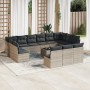 Set sofás jardín 14 pzas con cojines ratán sintético gris claro de , Conjuntos de jardín - Ref: Foro24-3250241, Precio: 925,9...