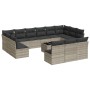 Set sofás jardín 14 pzas con cojines ratán sintético gris claro de , Conjuntos de jardín - Ref: Foro24-3250241, Precio: 925,9...
