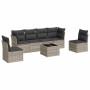 Set de sofás de jardín 7 pzas con cojines ratán PE gris claro de , Conjuntos de jardín - Ref: Foro24-3249221, Precio: 451,14 ...