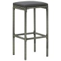 Taburetes de cocina con cojines 2 uds ratán sintético gris de vidaXL, Taburetes de cocina - Ref: Foro24-313441, Precio: 51,78...