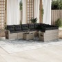 Set sofás jardín 10 pzas con cojines ratán sintético gris claro de , Conjuntos de jardín - Ref: Foro24-3252989, Precio: 657,7...