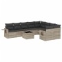 Set sofás jardín 10 pzas con cojines ratán sintético gris claro de , Conjuntos de jardín - Ref: Foro24-3252989, Precio: 657,7...