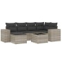 Set de sofás de jardín 7 pzas con cojines ratán PE gris claro de , Conjuntos de jardín - Ref: Foro24-3255209, Precio: 479,91 ...