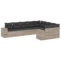 Set muebles jardín 9 pzas y cojines ratán sintético gris claro de , Conjuntos de jardín - Ref: Foro24-3255379, Precio: 624,06...