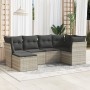 Set de sofás de jardín 6 pzas y cojines ratán sintético gris de , Conjuntos de jardín - Ref: Foro24-3249791, Precio: 415,57 €...