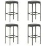 Taburetes altos con cojines 4 uds ratán sintético gris de vidaXL, Taburetes de cocina - Ref: Foro24-313447, Precio: 94,32 €, ...