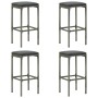 Taburetes altos con cojines 4 uds ratán sintético gris de vidaXL, Taburetes de cocina - Ref: Foro24-313447, Precio: 94,90 €, ...