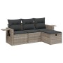 Set de sofás de jardín 4 pzas y cojines ratán sintético gris de , Conjuntos de jardín - Ref: Foro24-3263758, Precio: 265,47 €...