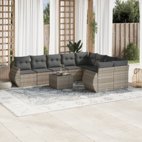 Set sofás jardín 10 pzas con cojines ratán sintético gris claro de , Conjuntos de jardín - Ref: Foro24-3254189, Precio: 674,6...