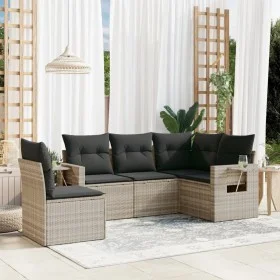 Garden sofa set and cushions 5 pieces light gray synthetic rattan by , Garden sets - Ref: Foro24-3252509, Price: 363,51 €, Di...