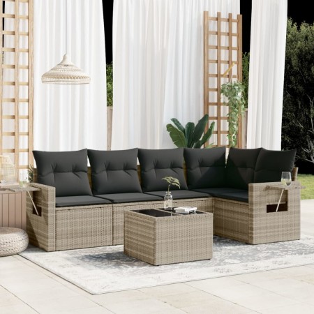 Set de sofás de jardín 6 pzas y cojines ratán sintético gris de , Conjuntos de jardín - Ref: Foro24-3252479, Precio: 413,03 €...