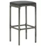 Taburetes altos con cojines 4 uds ratán sintético gris de vidaXL, Taburetes de cocina - Ref: Foro24-313447, Precio: 94,32 €, ...