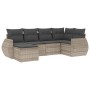 Set de sofás de jardín 6 pzas y cojines ratán sintético gris de , Conjuntos de jardín - Ref: Foro24-3253999, Precio: 430,66 €...