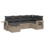 Set de sofás de jardín 6 pzas y cojines ratán sintético gris de , Conjuntos de jardín - Ref: Foro24-3263798, Precio: 398,97 €...