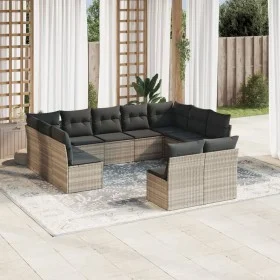 Set de sofás de jardín 11 pzas y cojines ratán sintético gris de , Conjuntos de jardín - Ref: Foro24-3250191, Precio: 736,38 ...