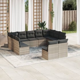 Set de sofás de jardín 11 pzas y cojines ratán sintético gris de , Conjuntos de jardín - Ref: Foro24-3250191, Precio: 734,70 ...