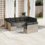 Set de sofás de jardín 11 pzas y cojines ratán sintético gris de , Conjuntos de jardín - Ref: Foro24-3250191, Precio: 734,70 ...