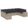 Set muebles jardín 9 pzas y cojines ratán sintético gris claro de , Conjuntos de jardín - Ref: Foro24-3223001, Precio: 624,52...