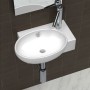 Lavabo con hueco de grifo y rebosadero cerámica blanco de vidaXL, Lavabos - Ref: Foro24-140698, Precio: 61,50 €, Descuento: %