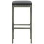 Taburetes altos con cojines 4 uds ratán sintético gris de vidaXL, Taburetes de cocina - Ref: Foro24-313447, Precio: 94,90 €, ...