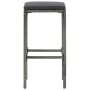 Taburetes altos con cojines 4 uds ratán sintético gris de vidaXL, Taburetes de cocina - Ref: Foro24-313447, Precio: 94,90 €, ...
