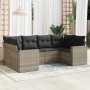 Set de sofás de jardín 6 pzas y cojines ratán sintético gris de , Conjuntos de jardín - Ref: Foro24-3219372, Precio: 417,64 €...