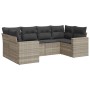 Set de sofás de jardín 6 pzas y cojines ratán sintético gris de , Conjuntos de jardín - Ref: Foro24-3219372, Precio: 417,64 €...