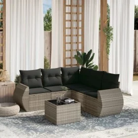 Set de sofás de jardín 6 pzas y cojines ratán sintético gris de , Conjuntos de jardín - Ref: Foro24-3221361, Precio: 433,60 €...