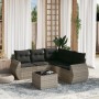 Set de sofás de jardín 6 pzas y cojines ratán sintético gris de , Conjuntos de jardín - Ref: Foro24-3221361, Precio: 416,31 €...