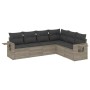 Set de sofás de jardín 6 pzas y cojines ratán sintético gris de , Conjuntos de jardín - Ref: Foro24-3252549, Precio: 414,67 €...