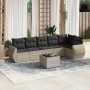 Set de sofás de jardín 7 pzas con cojines ratán PE gris claro de , Conjuntos de jardín - Ref: Foro24-3253739, Precio: 478,89 ...