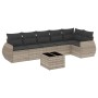 Set de sofás de jardín 7 pzas con cojines ratán PE gris claro de , Conjuntos de jardín - Ref: Foro24-3253739, Precio: 478,89 ...