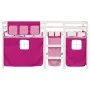 High bed for children with pink pine wood curtains 80x200 cm by , Beds and slatted bases - Ref: Foro24-3283813, Price: 172,15...