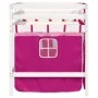 High bed for children with pink pine wood curtains 80x200 cm by , Beds and slatted bases - Ref: Foro24-3283813, Price: 172,15...