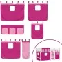 High bed for children with pink pine wood curtains 80x200 cm by , Beds and slatted bases - Ref: Foro24-3283813, Price: 172,15...