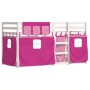 Litera con cortinas madera maciza de pino rosa 90x190 cm de , Camas y somieres - Ref: Foro24-3283942, Precio: 169,87 €, Descu...