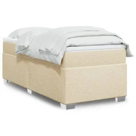 Cama box spring con colchón tela color crema 90x190 cm de , Camas y somieres - Ref: Foro24-3285100, Precio: 325,10 €, Descuen...