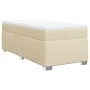 Boxspring-Bett mit cremefarbenem Stoffmatratze 90x190 cm. von , Betten und Lattenroste - Ref: Foro24-3285100, Preis: 325,10 €...