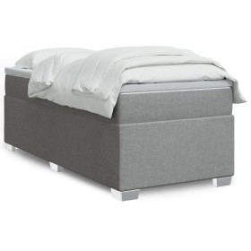 Cama box spring con colchón tela gris claro 90x200 cm de , Camas y somieres - Ref: Foro24-3285102, Precio: 315,57 €, Descuent...