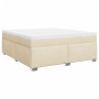 Cama box spring con colchón tela color crema 180x200 cm de , Camas y somieres - Ref: Foro24-3285156, Precio: 607,53 €, Descue...