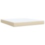 Cama box spring con colchón tela color crema 180x200 cm de , Camas y somieres - Ref: Foro24-3285156, Precio: 607,53 €, Descue...